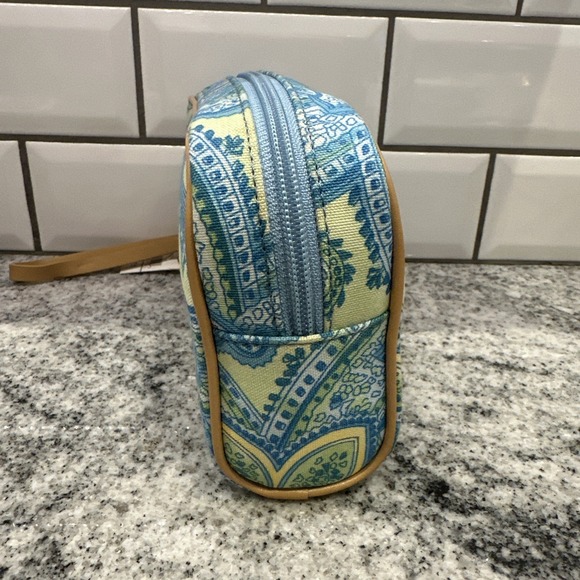 TALBOTS Cosmetics‎ Bag Makeup Orgonizer Bag Blue Floral Paisley - Picture 2 of 9